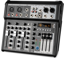 Professional Audio Mixer, 4 Channel Audio Interface Sound Board