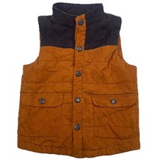 Tommy Bahama Corduroy Puffer Vest Boys Toddler Size 4T Tan Dark Gray Outdoors