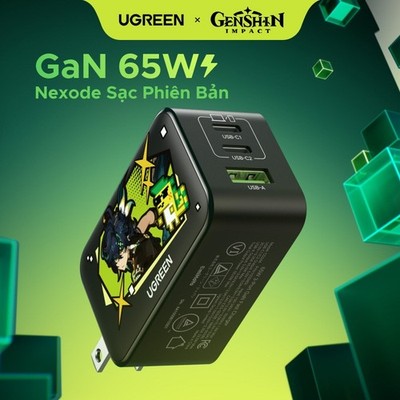 UGREEN 65W Genshin Impact Edition 3-in-1 GaN Charger for iPhone, Mac, Laptop
