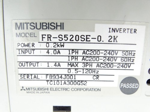 MITSUBISHI FR-S520SE-0.2K DRIVE - Picture 3 of 3