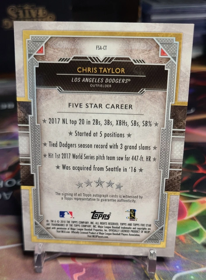 2018 Topps Five Star Autographs Purple FSACT Chris Taylor Auto 01/50 Ebay 1/1 - Image 3 of 3