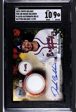 2025 Topps Holiday - Autograph Relics Drake Baldwin #PAR-DB Holiday Glitter /25