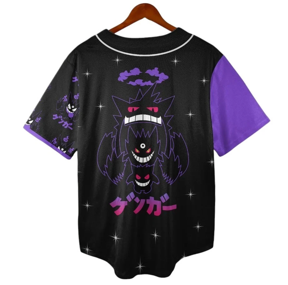 Gengar Baseball Jersey Unisex Button-Up Shirt