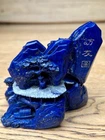 Rare Signed 20th Century Chinese Lapis Lazuli Hand Carved Figural Mountain.