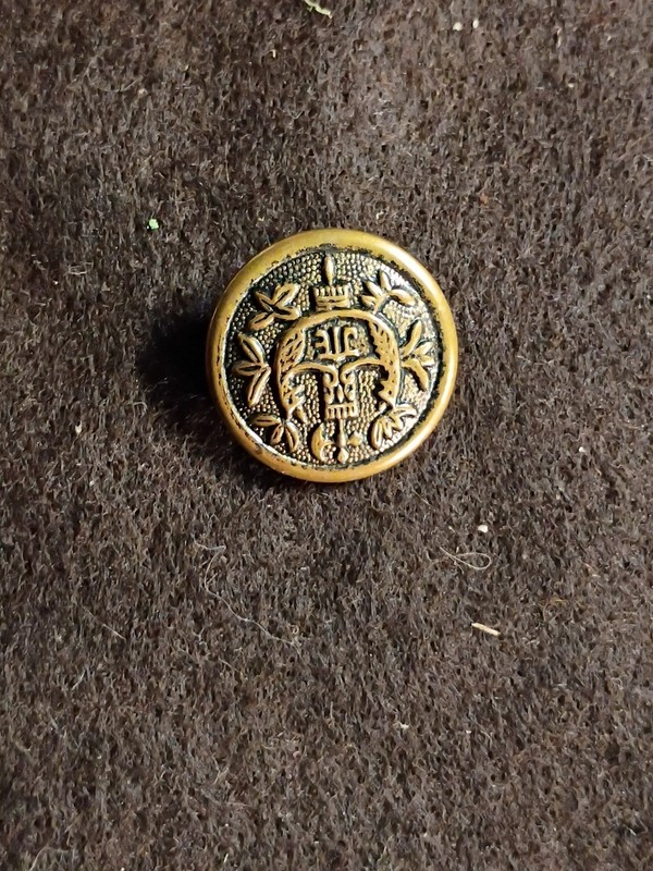 VTG  GARGOYLES FLEUR DE LIS BRASS BUTTON 7/8"