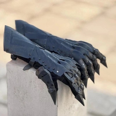 Medieval Nazgul Steel Black Gauntlet Sauron Gloves LOTR Cosplay Armor Set Gloves