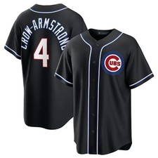 [ All Stitched ] Men's Cubs #4 Crow-Armstro Fashion Black Out 2026 Jersey
