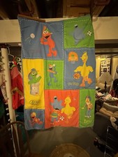 Vintage Sesame Street Crib/toddler Blanket 36 X 52 .