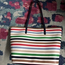 Kate Spade New York Tanya Tote Bag – Multicolor Stripe Large Shoulder Purse