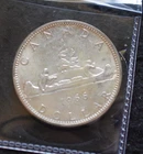 1966 Canada Silver Dollar attractive canoeing design on reverse, .800 silver