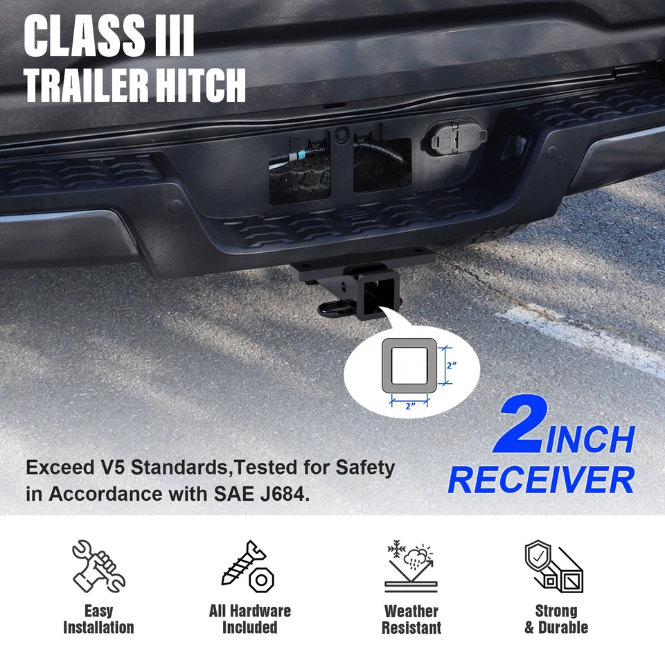 Enganche de remolque receptor de 2 pulgadas para Toyota Tacoma 2016-2023 Foto 3 de 4