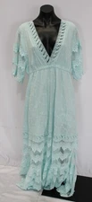 Angel Maternity Women's Roxy Lace Baby Shower Dress AC2 Pale Sky Blue Size XL 