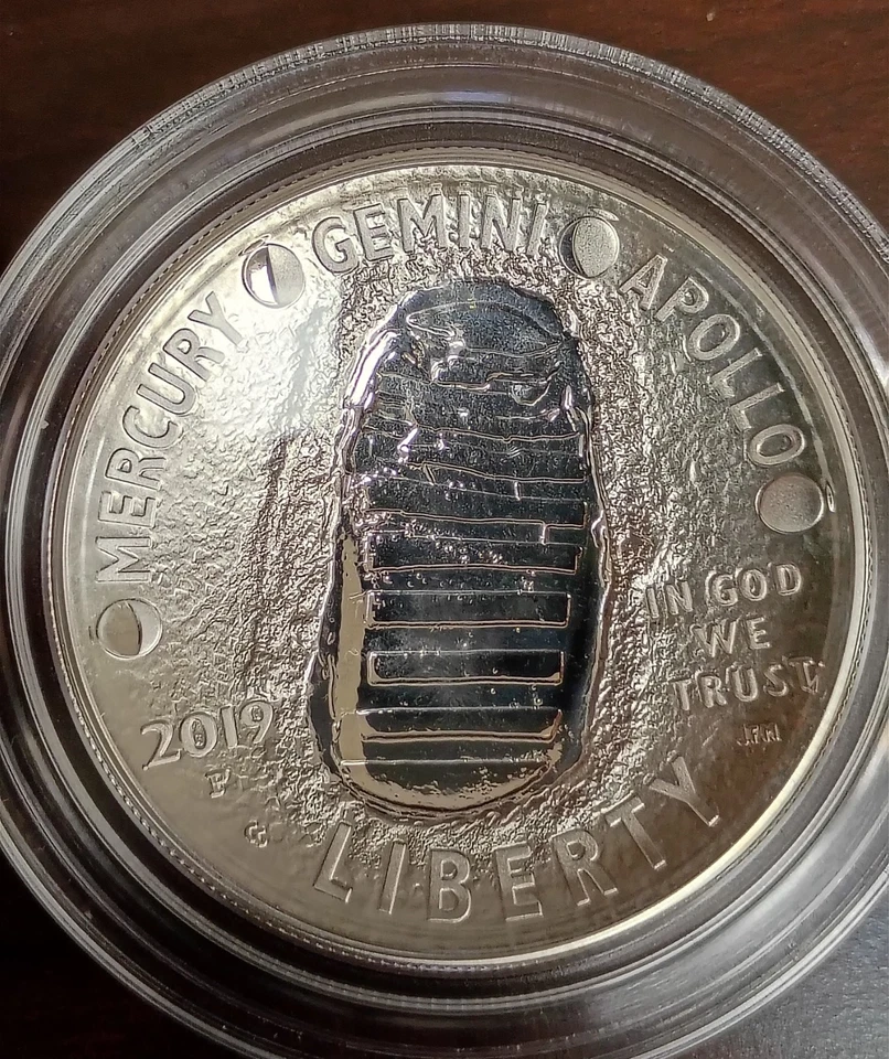 2019-P Apollo 11 50th Proof Commemorative Silver Dollar W/ Box and OGP - Image 2 of 3