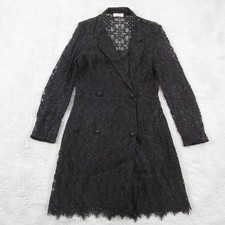 Sandro Paris Longblazer Damen Gr. 38 Kleid Spitze Lace Floral Zweireiher Floral