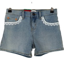 NWT Levi's Girls Light Wash Denim Girlfriend Shorts Lace Trim 8 Cottagecore