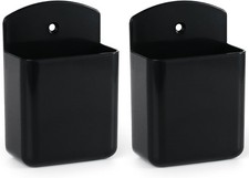 2 Pcs Remote Control Holder Wall Mount TV Controller Holder Self Adhesive Black