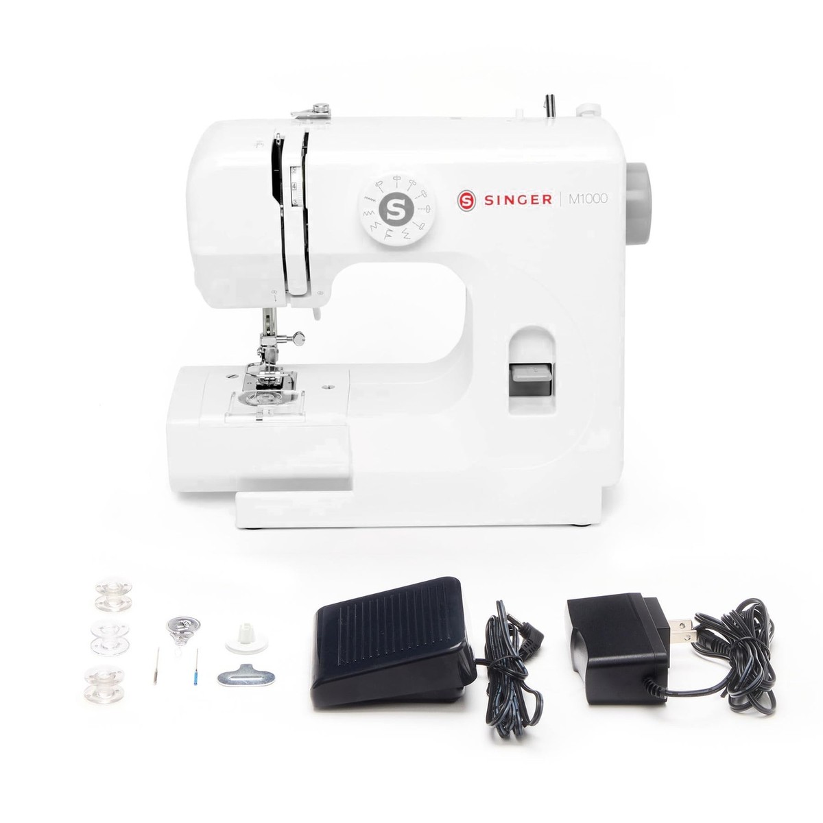 SINGER® M1000 Mending Machine (White) with Accessories | 4 Built