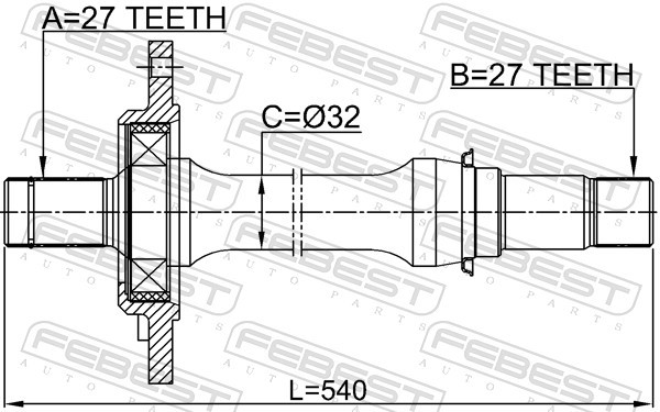 ✅Fits FEBEST 1612-246RH AXLE HALF SHAFT RIGHT   ⭐UK Seller⭐