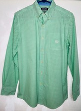 Chaps Shirt Mens Small Green Button Up Long Sleeve Office Dress Casual Men