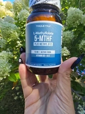 Triquetra L-Methylfolate 5-MTHF + B12 Capsules 15mg Active Folate, 60 Ct