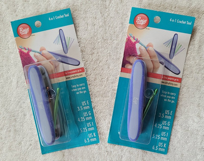 Preowned New in Store Package Set of 2 Boye 4-n-1 Crochet Tool Sizes E,G,I, & K