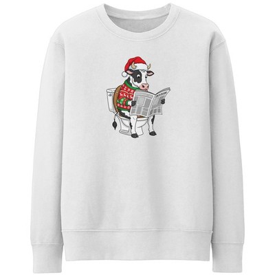 Erwachsene Weihnachten Kuh Sweatshirt lustig Toilette Weihnachtspullover für Männer Frauen