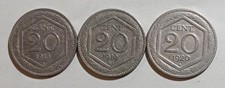 ITALIA REGNO LOTTO 3 MONETE 20 CENTESIMI . 1918 - 1919 - 1920 TUTTE BORDO LISCIO