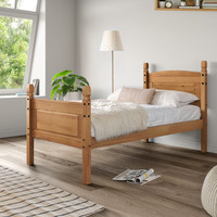Corona Bed Frame 3ft Single High End Bedroom Solid Wood Mexican Pine Wooden 3'0