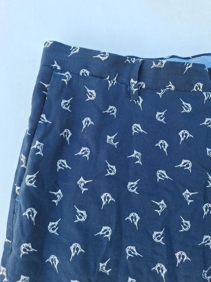 Ralph Lauren Polo Chino Pantalones Cortos Marlin 40 Azul Vela Pez Calce Clásico Preppy Foto 2 de 4