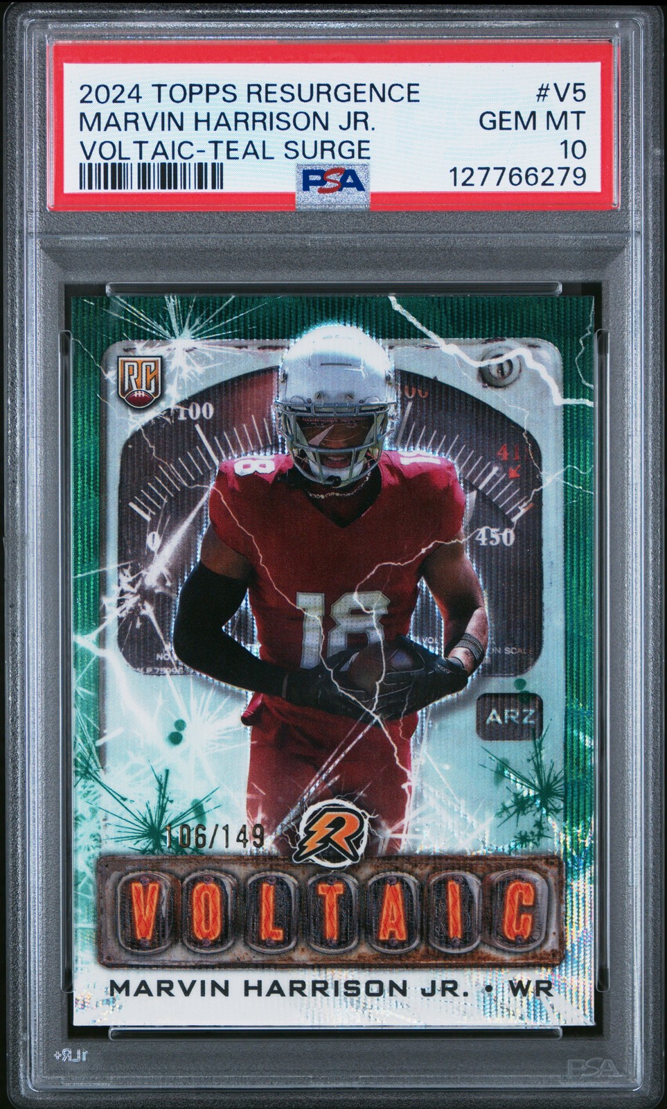 Marvin Harrison Jr. Topps Resurgence Voltaic #V5 Teal Surge