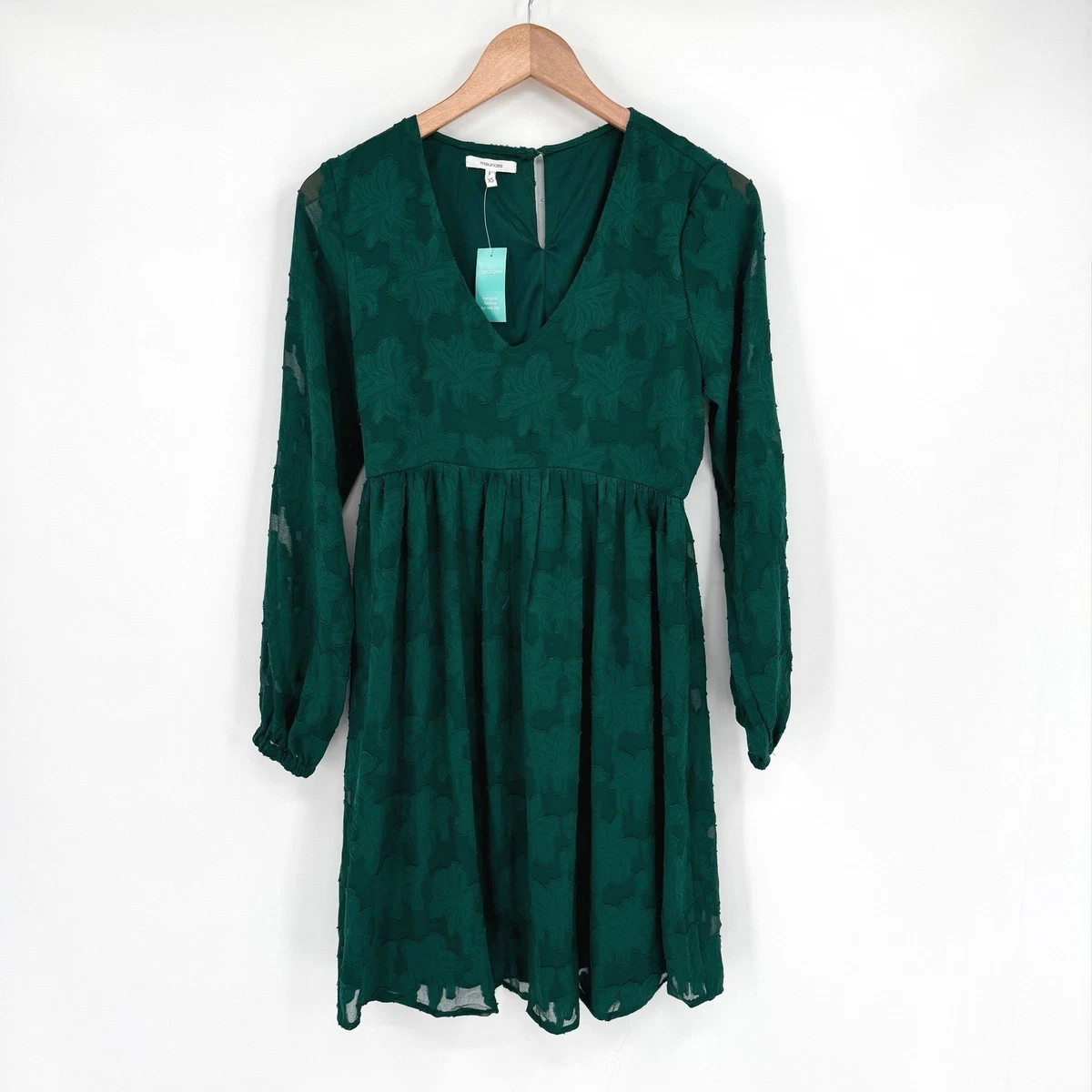 maurices winter dresses Maurices Dress Womens Small Mini V-neck Long Sleeve Black Boho Floral
