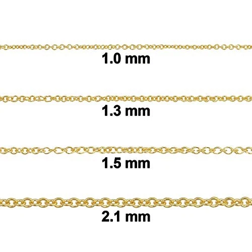  14k Gold Filled Or White Gold Filled Cable Chain 18 inch Yellow 1.3 mm - wide - Image 3 of 4