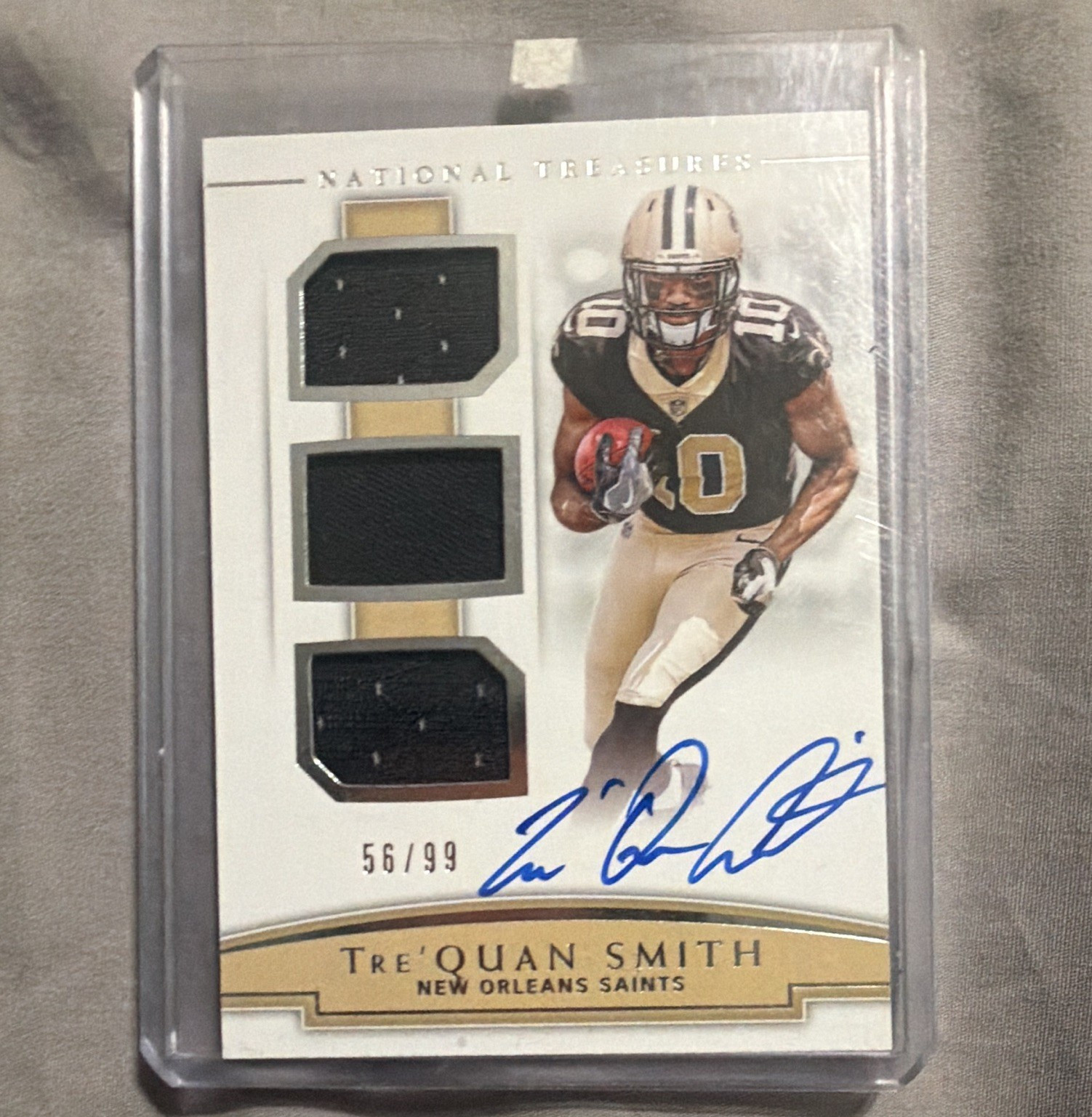 Tre'Quan Smith Panini National Treasures Rookie NFL Gear Signature Trios #RSTTS Base