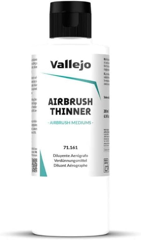 Vallejo Airbrush Thinner, 200 ml Acrylic Paint Diluent, Maintains Color Quality