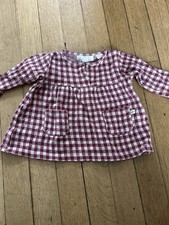 ZARA 6-9 Months Dress Baby Girls White Red Checkered Pockets Fall Winter