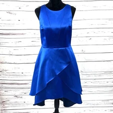 Shoshanna Dress Women’s Size 10 Midnight High Low Tulip Sleeveless Blue 1728468