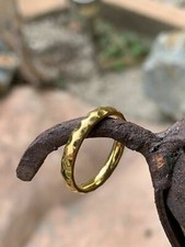 3mm Men's or Ladies Titanium Shiny Gold Facet Cut Design Wedding Band Ring