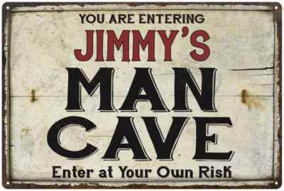 JIMMY'S Man Cave Sign Rustic Garage Decor Gift Metal Sign 112180035102