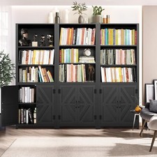 71" Tall Adjustable Framed 5-Shelf Wood Bookcase Storage Shelving Wide Bookshelf