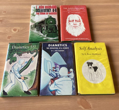 Scientology 0-8 L. Ron Hubbard Hardcover Set of 5 Books + Rare Bonus Leaflet