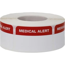 Medical Alert Healthcare Red Labels | 1.5 x 1″ Rectangle - 500 Pack