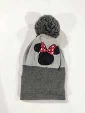 Girls M/L Disney Baby GAP Minnie Mouse Gray Sock Cap Beanie Preowned