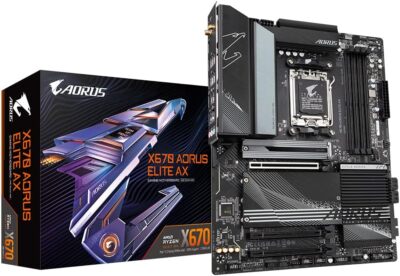 Gigabyte X670 AORUS ELITE AX Mainboard - Unterstützt AMD Ryzen 8000 Series AM5 CP