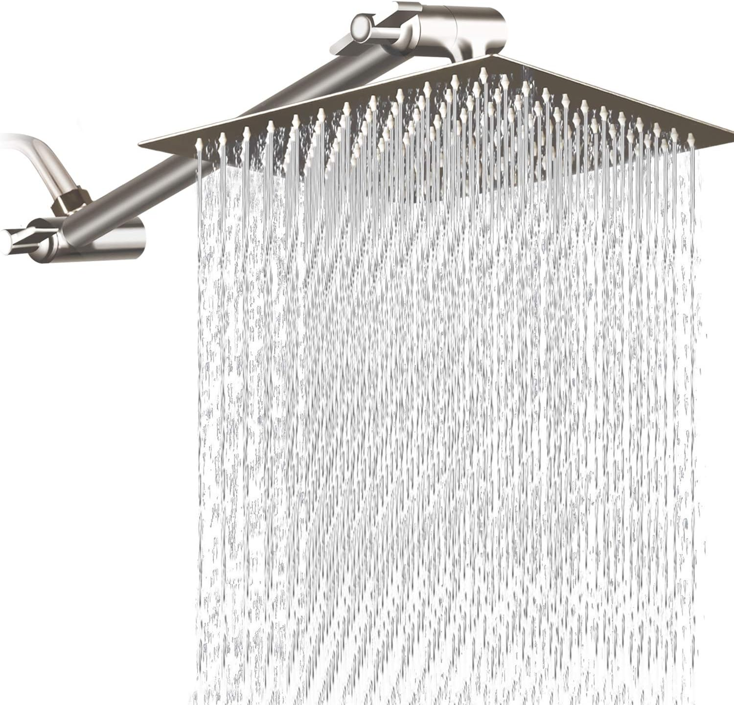Mesun 10 Inch Square Rain Showerhead with 11 Inch Adjustable Extension Arm, Larg