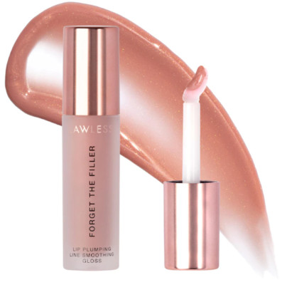 Forget The Filler Lip Plumper Line Smoothing Gloss, Nudie, 0.11 oz - New