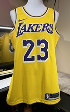 Nike Dri-Fit Los Angeles Lakers 23 LaBron James Jersey Size 44 Medium Yellow