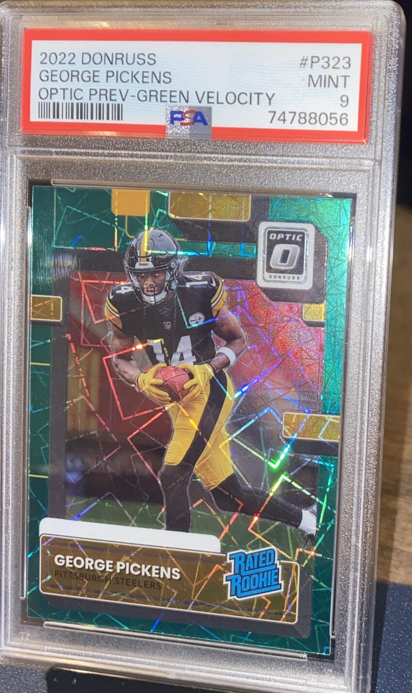 2022 Donruss Optic Preview Green Velocity George Pickens PSA 9 🔥
