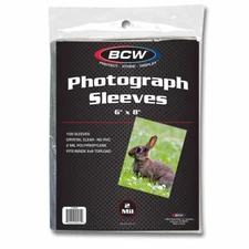 BCW 6x8 Photograph Sleeves 6" x 8" Poly For PHOTOS Cards Postcards Pack of 100