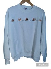Jerzees White Christmas Santa Sweatshirt Size L