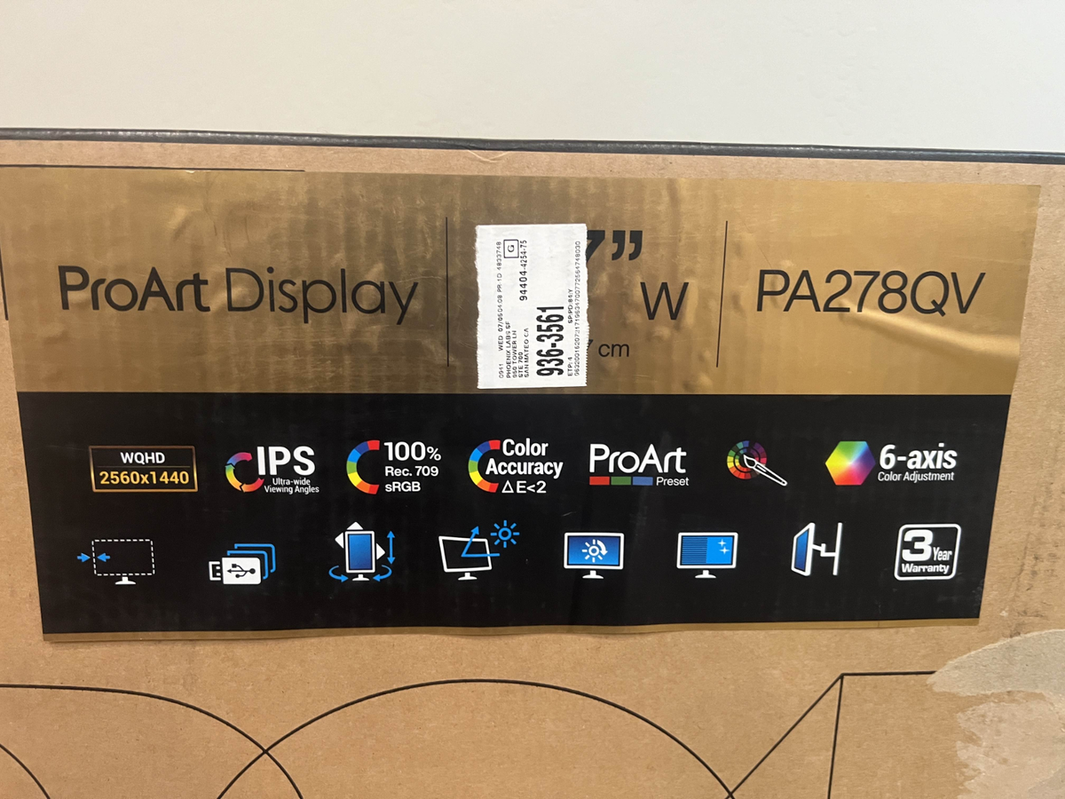 Écran PC ASUS ProArt PA278QV – 27 Pouces, Quad HD, IPS LED, Noir (Neuf)